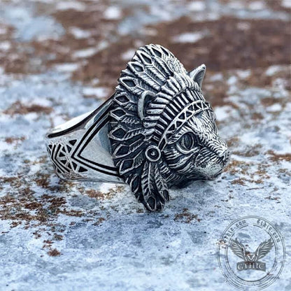 Indian Native Cat Sterling Silver Ring