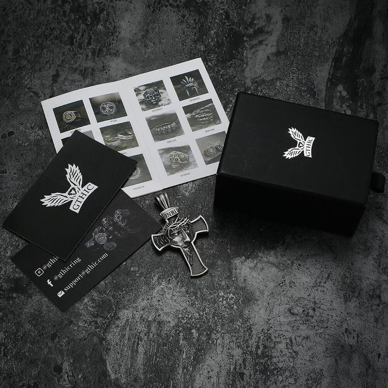 Inri Christian Cross Pure Tin Necklace