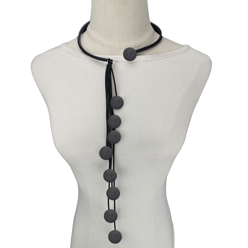 Interesting Tassel Long Rubber Necklaces / Handmade Original Wood Female Accessories