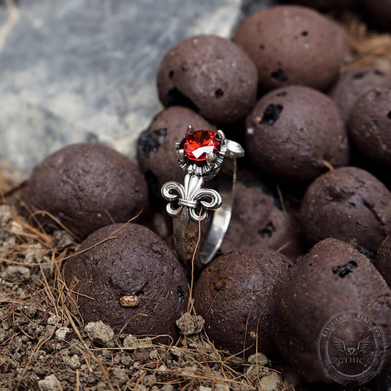 Iris Inlaid Gemstone Sterling Silver Crown Engagement Ring