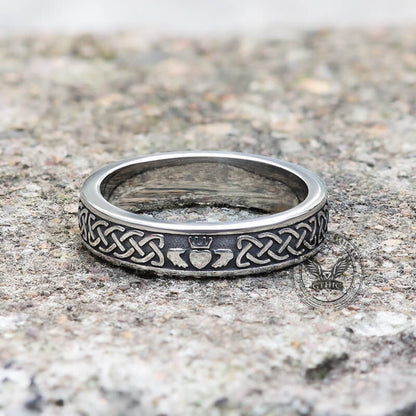 Irish Claddagh Stainless Steel Viking Ring