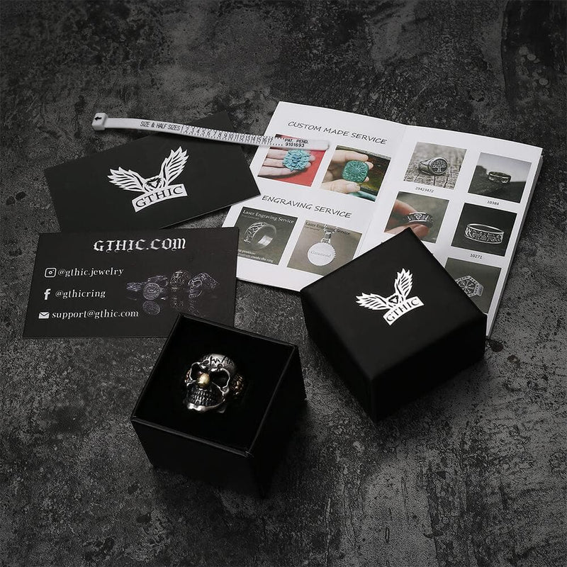 Joker Sterling Silver Skull Ring