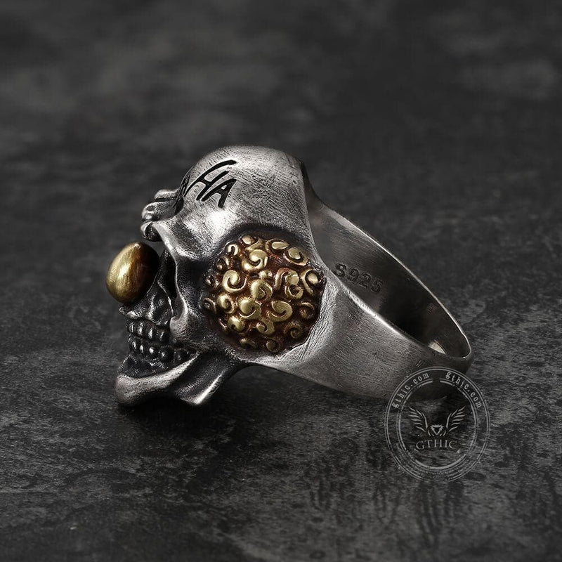 Joker Sterling Silver Skull Ring
