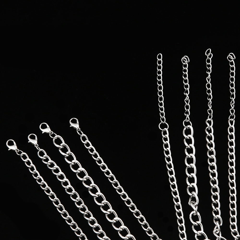 Layered Chain With Cross and Ring / 4pcs-set Aesthetic Choker / and Necklace