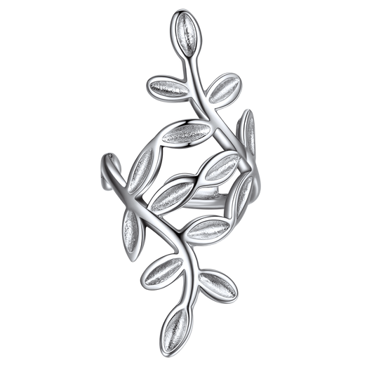 Sterling Silver Leaf Non Piercing Clip on Cartilage Ear Cuff Earrings 1pc