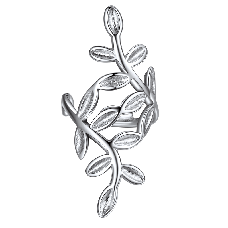 Sterling Silver Leaf Non Piercing Clip on Cartilage Ear Cuff Earrings 1pc