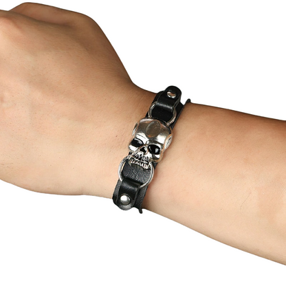 Leather Bracelets for and With Metal Skull / Jewelry Accessories in Gothic Style
