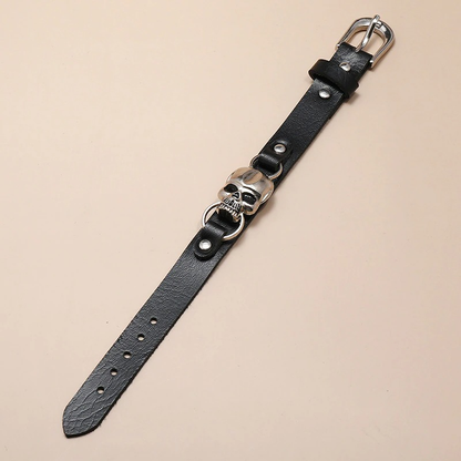 Leather Bracelets for and With Metal Skull / Jewelry Accessories in Gothic Style