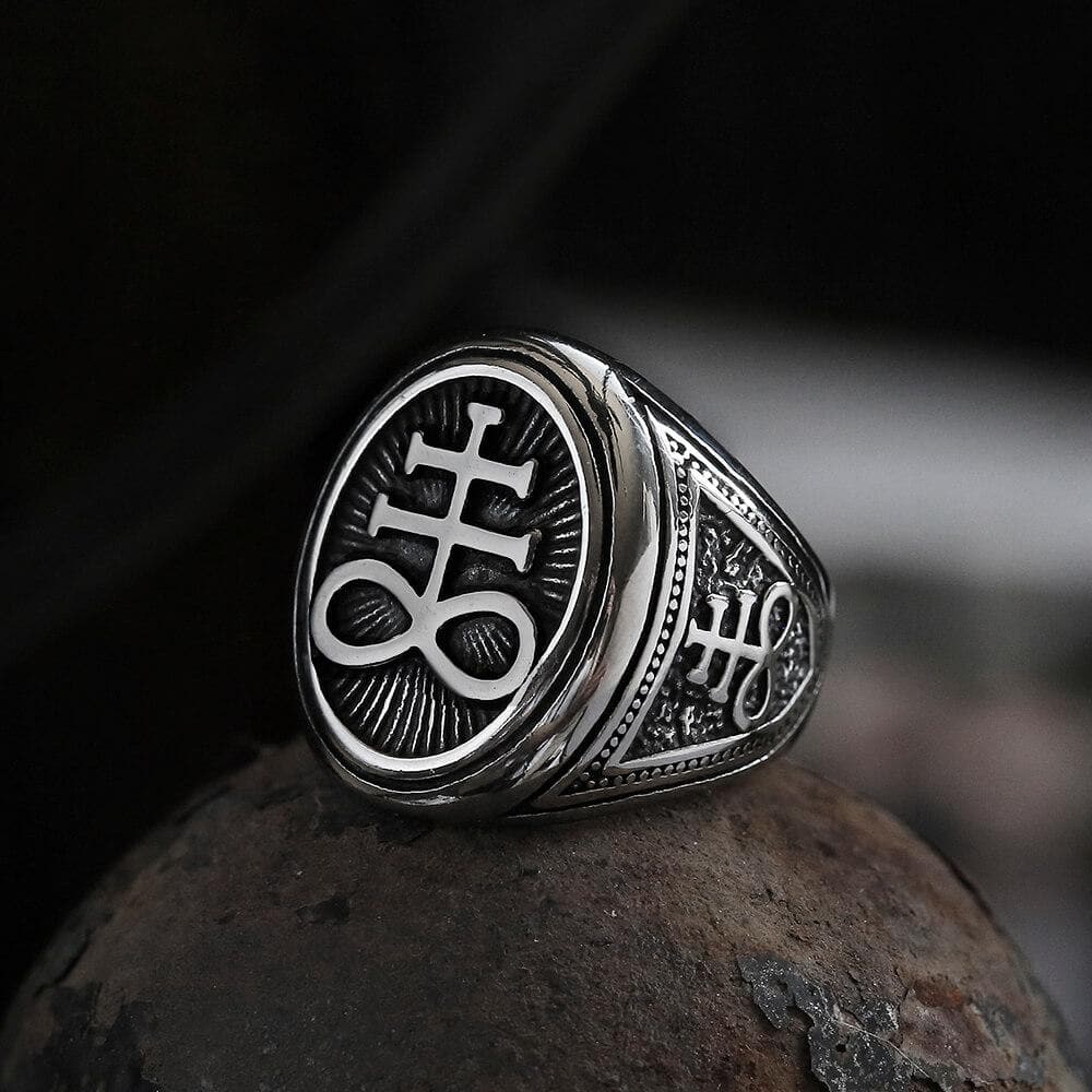 Leviathan Cross Stainless Steel Ring