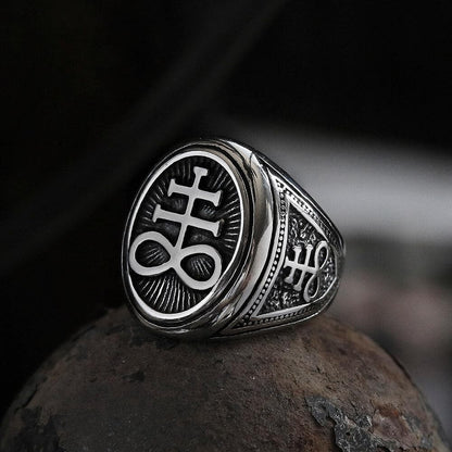 Leviathan Cross Stainless Steel Ring