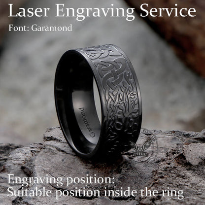 Tree of Life Design Stainless Steel Viking Ring