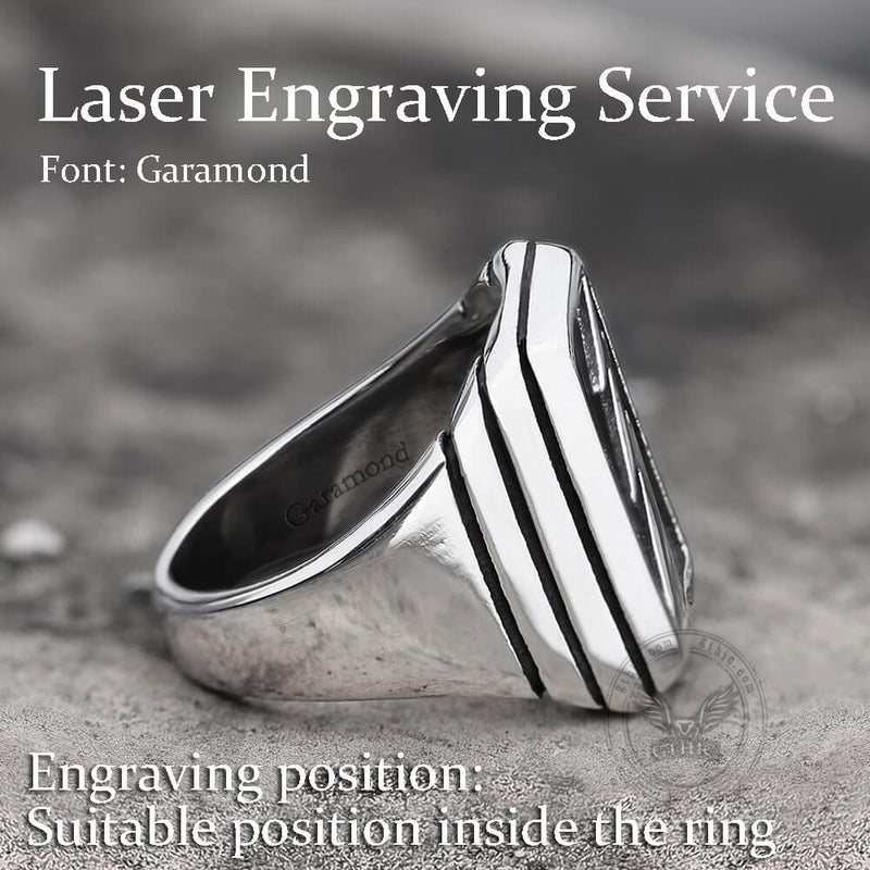 Lightning Bolt Stainless Steel Ring