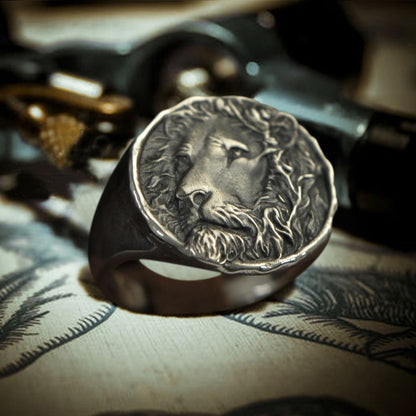 Lion King Sterling Silver Seal Ring