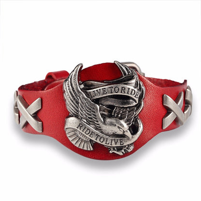 Live to Ride Genuine Leather Bracelet / Alternative Jewelry for Woman / Biker Style