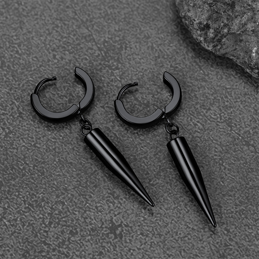 Punk Long Spike Dangle Hoop Earrings for