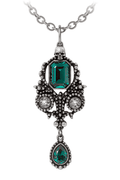 Lost Jewels of Paris Gothic Pendant With Green Crystals