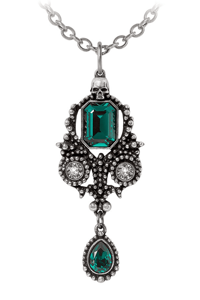 Lost Jewels of Paris Gothic Pendant With Green Crystals