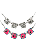 Love and Hate Necklace With Swarovski Crystals and Enamel