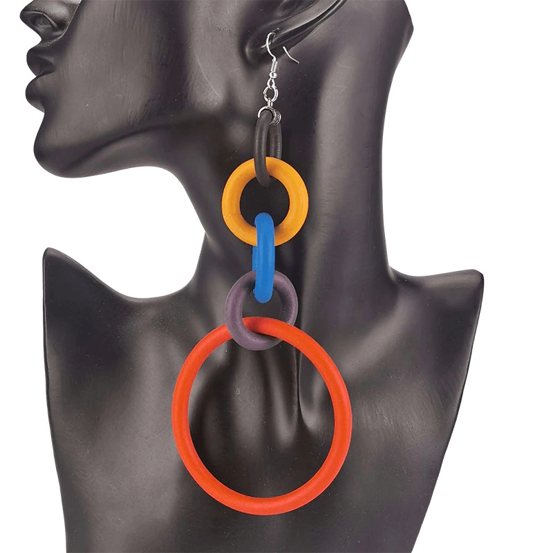 Big Drop Earrings for / Designer Handmade Long Silicone Earrings