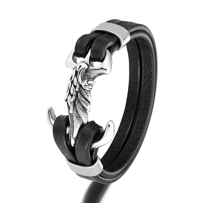 Stainless Steel Bracelet With an Wing / Anchor Bracelets in Punk Style