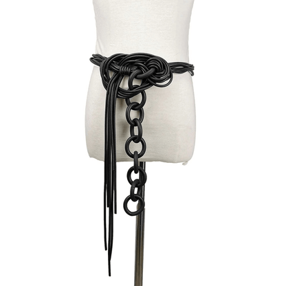 Rubber Long Black Necklaces for / Handmade Female Goth Accessories