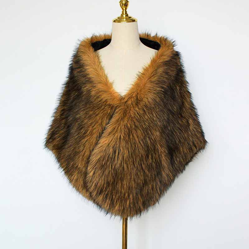 Faux Fur Party Dress Cape Plush Shawl