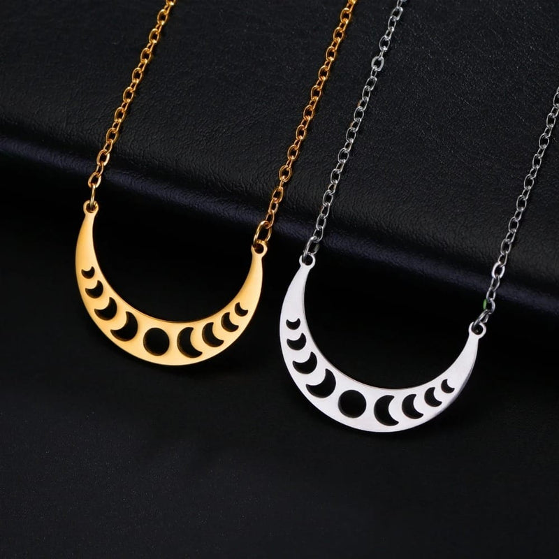 Lunar Phases Crescent Moon Necklace