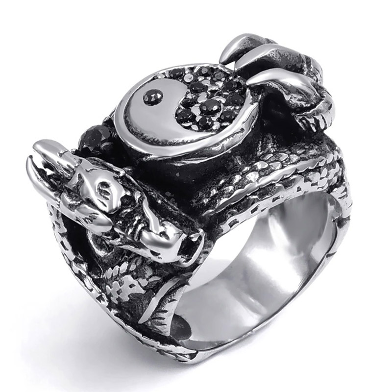 Male Dragon Claw 316l Stainless Steel Biker Ring / Alternative Jewelry for