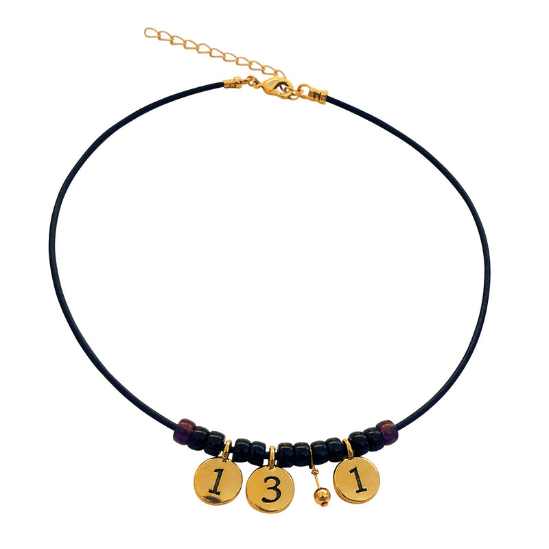 Dragonweave Half Marathon Necklace Gold Plated 13.1 Black Leather Handmade Marathon Necklace
