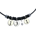 Dragonweave Half Marathon Necklace Silver Plated 13.1 Black Leather Handmade Marathon Necklace