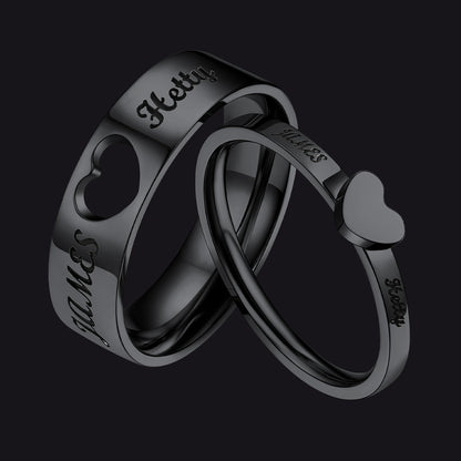Personalized His and Hers Matching Promise Rings for Couple