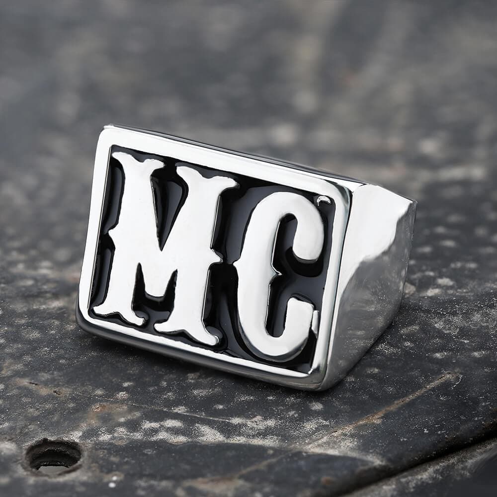Mc Stainless Steel Biker Ring