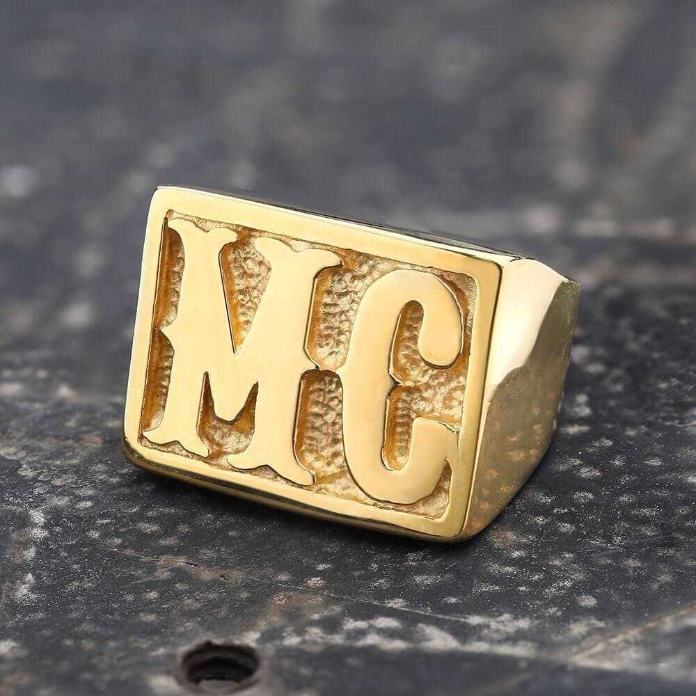 Mc Stainless Steel Biker Ring