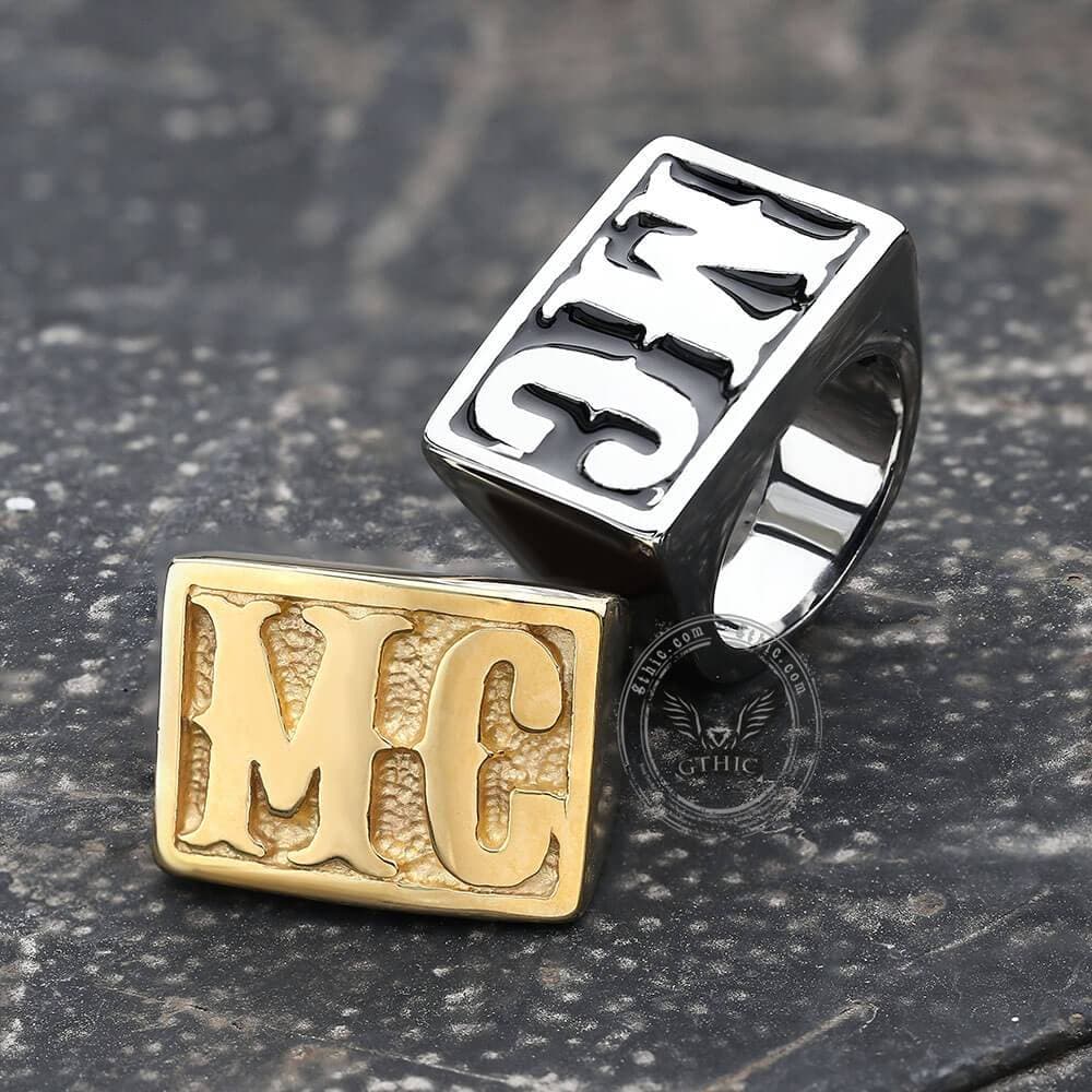 Mc Stainless Steel Biker Ring