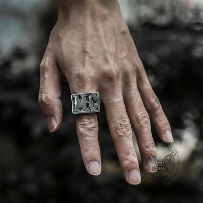 Mc Stainless Steel Biker Ring