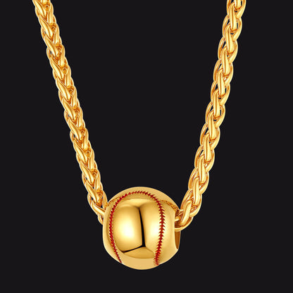 Sport Baseball Pendant Necklace Chain for