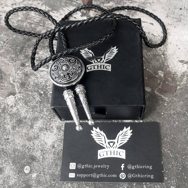 Round Embossed Bolo Tie