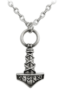 Mini Norse Mjolnir Pendant With Runic Detailing