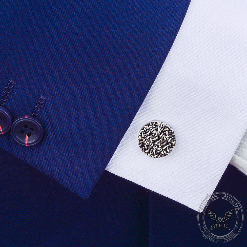 Minimalist Cross Pattern Brass Whale Back Cufflinks