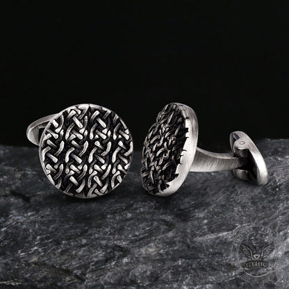 Minimalist Cross Pattern Brass Whale Back Cufflinks