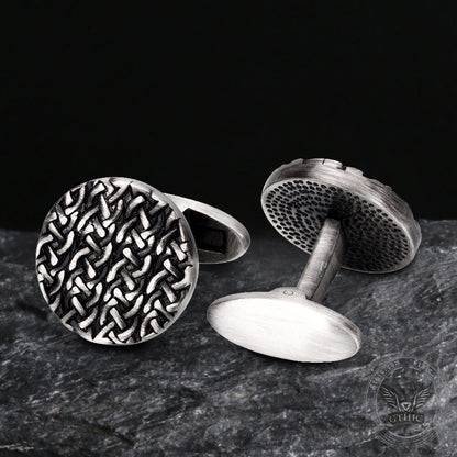 Minimalist Cross Pattern Brass Whale Back Cufflinks