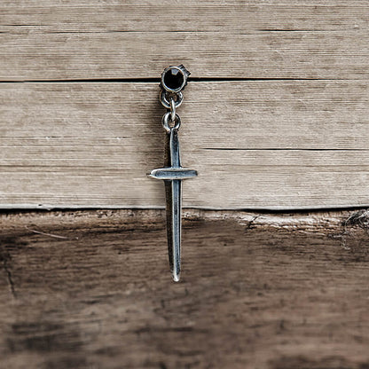 Minimalist Cross Sterling Silver Earrings