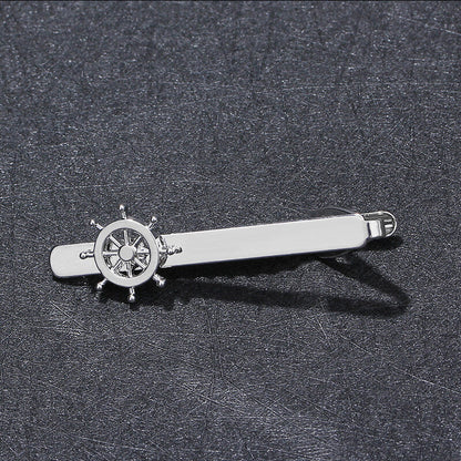 Minimalist Rudder Design Brass Tie Clip