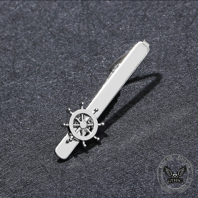 Minimalist Rudder Design Brass Tie Clip