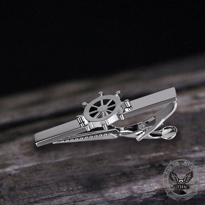 Minimalist Rudder Design Brass Tie Clip