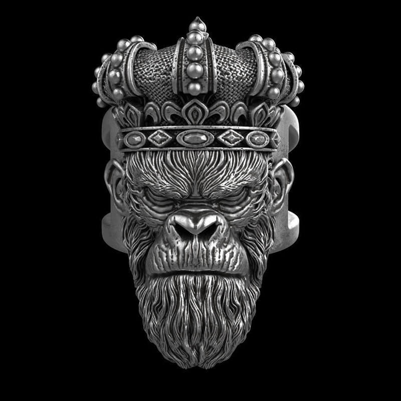 Monkey King Sterling Silver Ring