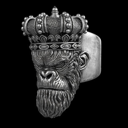 Monkey King Sterling Silver Ring