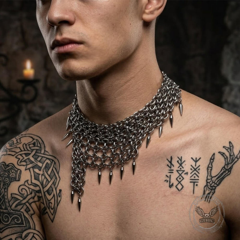 Multi-layered Studded Punk Stainless Steel Clavicle Necklace