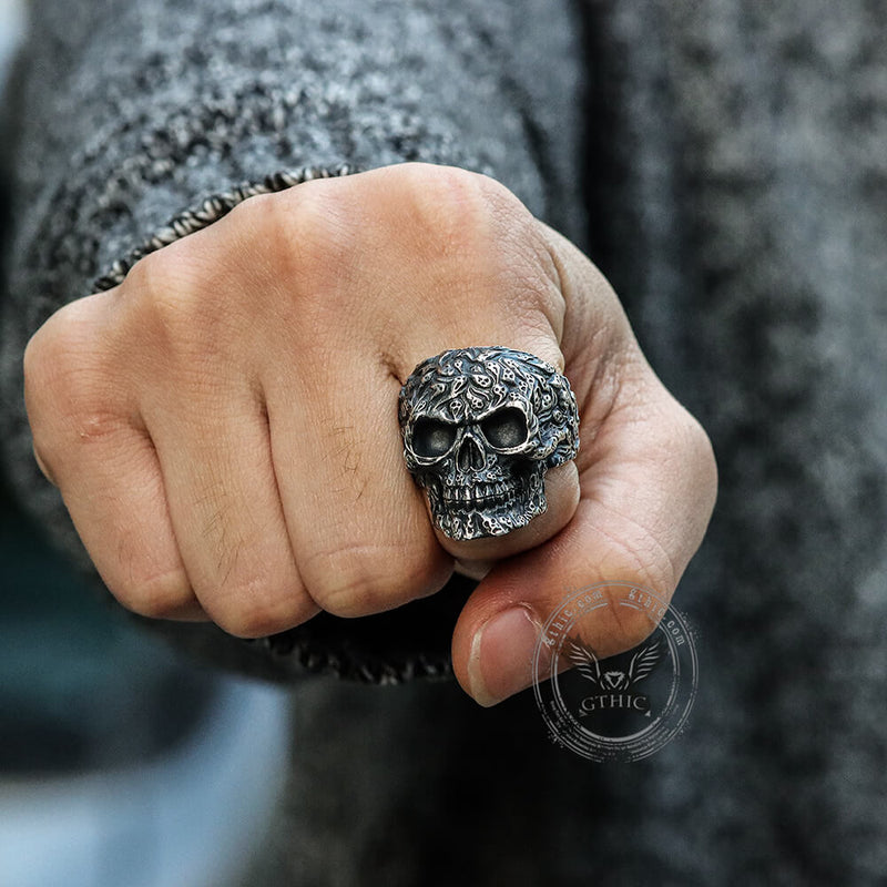 Multi Ghost Sterling Silver Skull Ring
