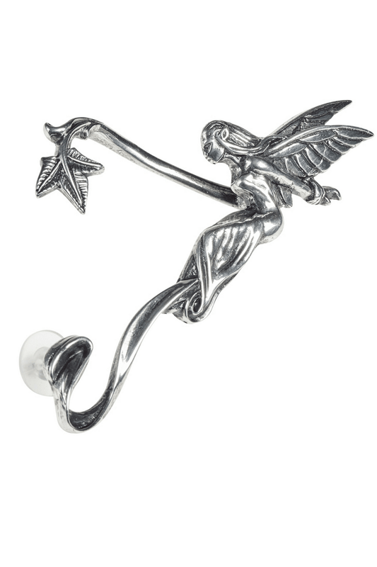 Mystical Fairy Whisperer Pewter Ear Wrap for Left Ear